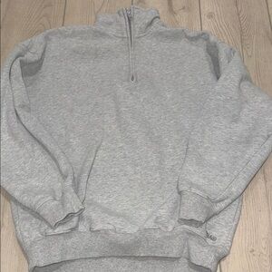 TNA Men's Light Heather Gray Zip Mock Neck Sweater